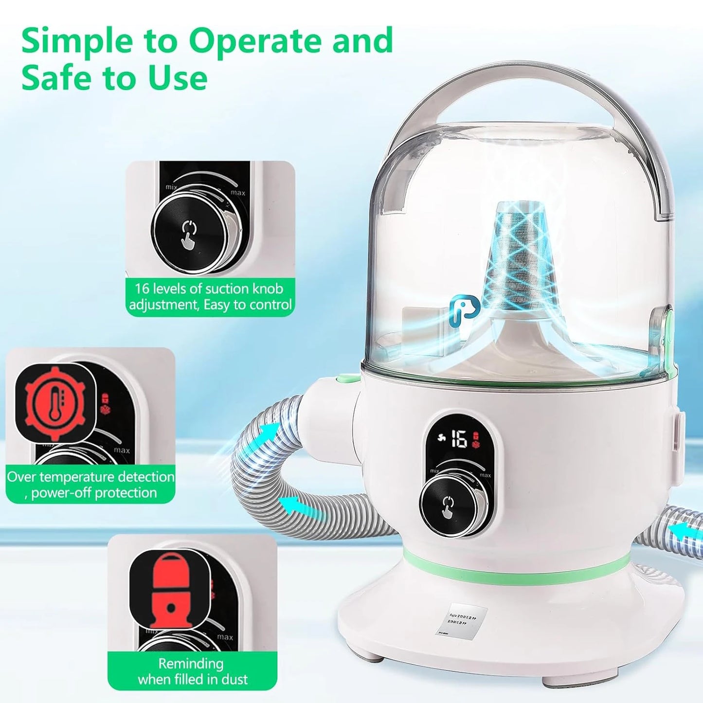 Pet Grooming Kit with Tools and Vacuum