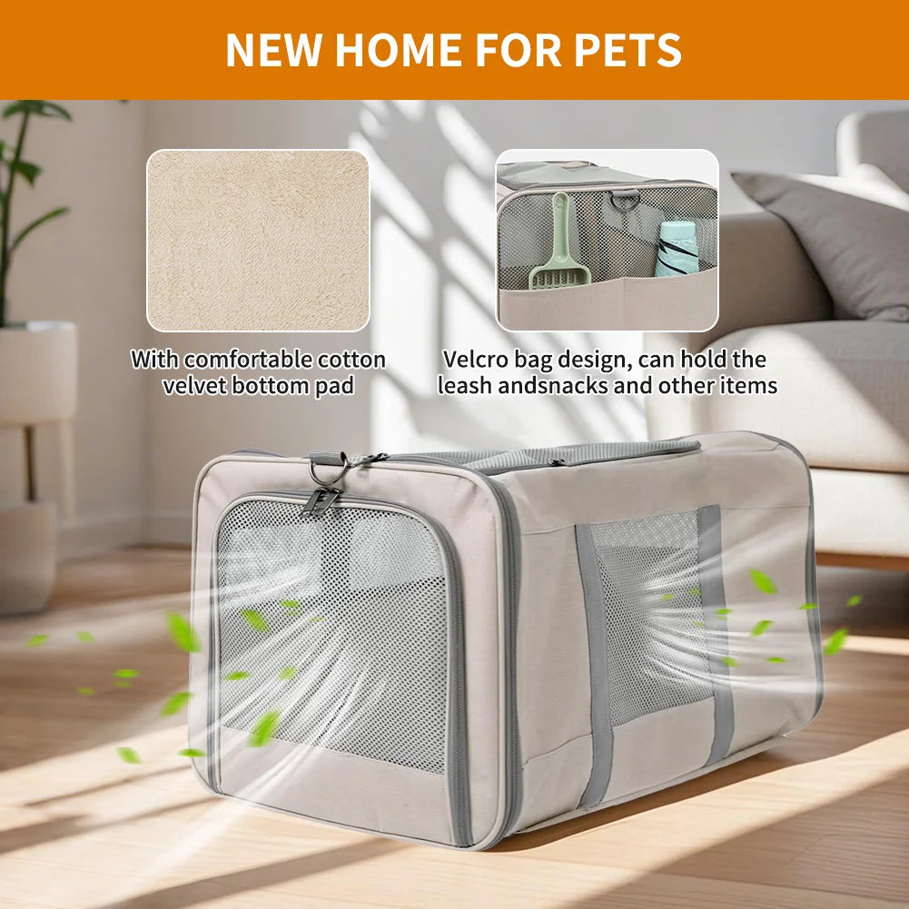 Pet Trolley Transport Box with wheels & safety belts