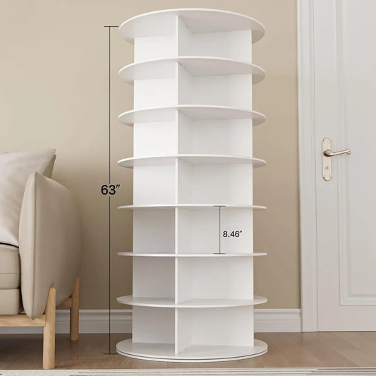 Rotating 7-Tier Lazy Susan Shoe Tower Organizer
